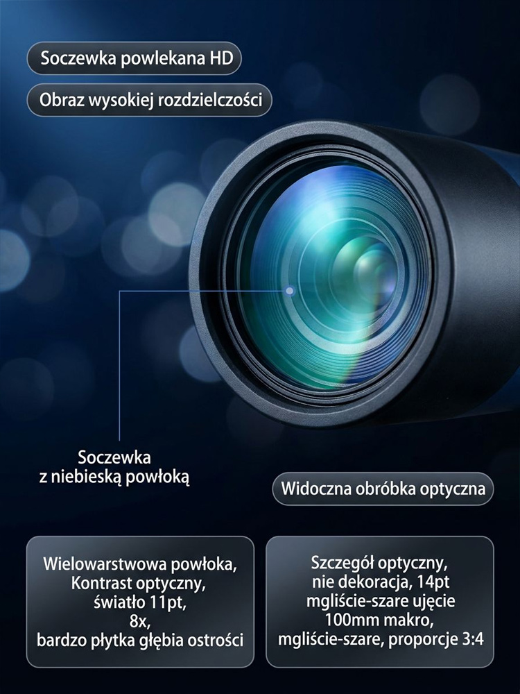 Profesjonalny Mini Monokular HD z Pryzmatem BAK4