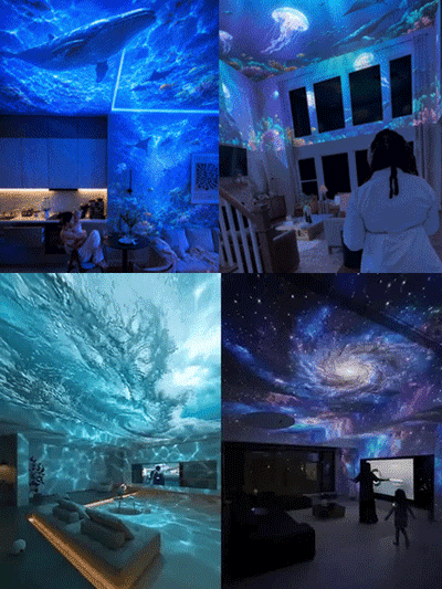 ✨Projektor Gwiazd 4K i Oceanu 5D - Inteligentna Lampka Nocna LED (Relaks i Magiczny Klimat)