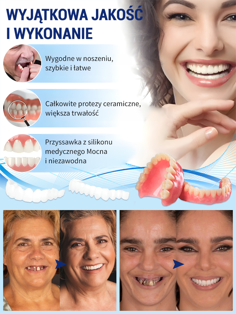 Zestaw do poprawy uśmiechu z protezami kosmetycznymi Poprawa estetyki uśmiechu Komfortowy materiał