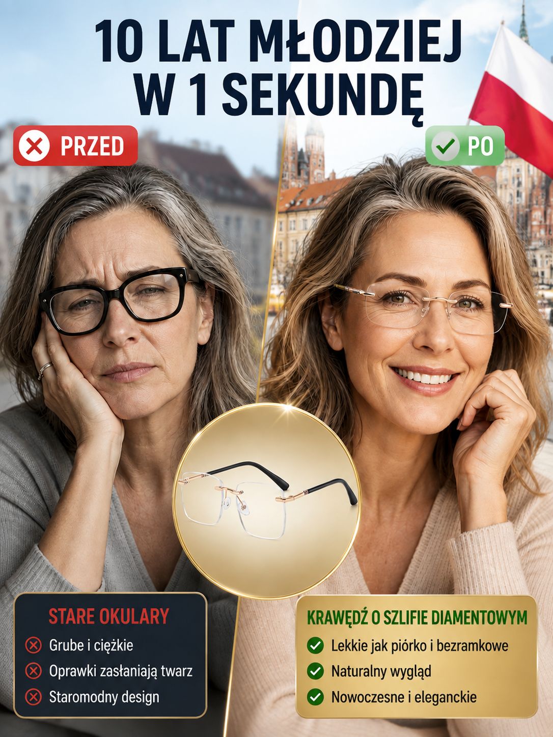 ⚡Inteligentne diamentowe okulary bez oprawek z autofokusem (1+1 GRATIS / Za pobraniem / Test za darmo)