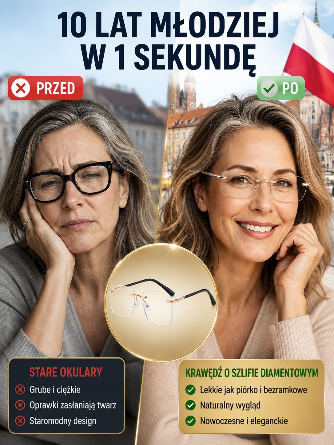 ⚡Inteligentne diamentowe okulary bez oprawek z autofokusem (1+1 GRATIS / Za pobraniem / Test za darmo)