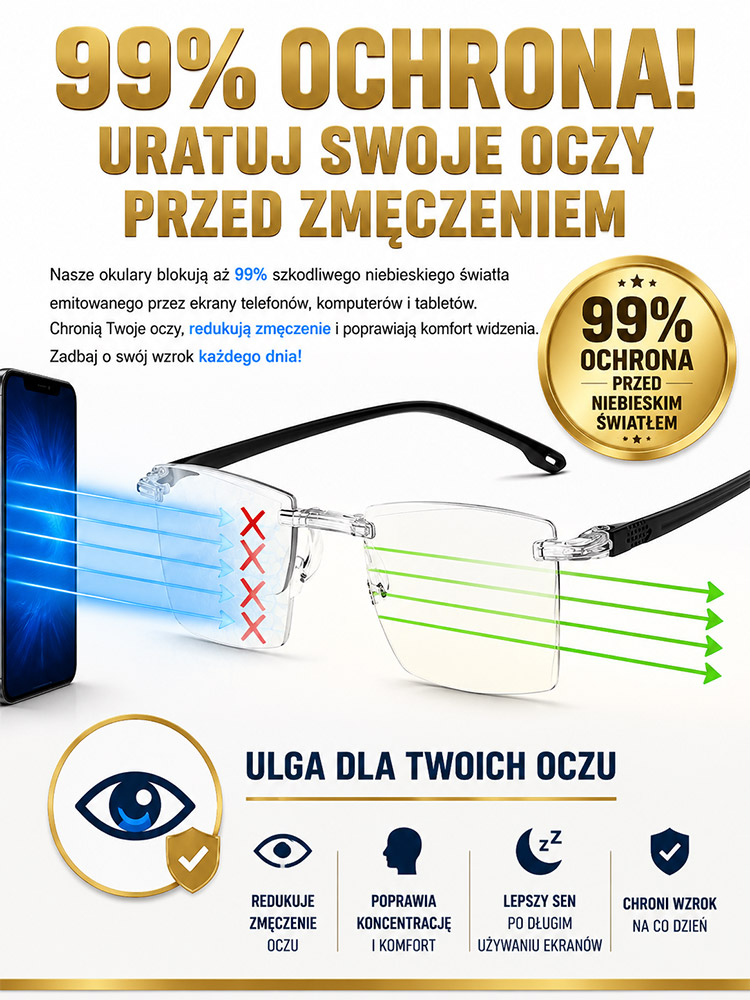 👍Inteligentne Okulary Progresywne 3w1 (Niemiecka Technologia) | Fotochromowe | Odporne na Złamania [-50% WYPRZEDAŻ]