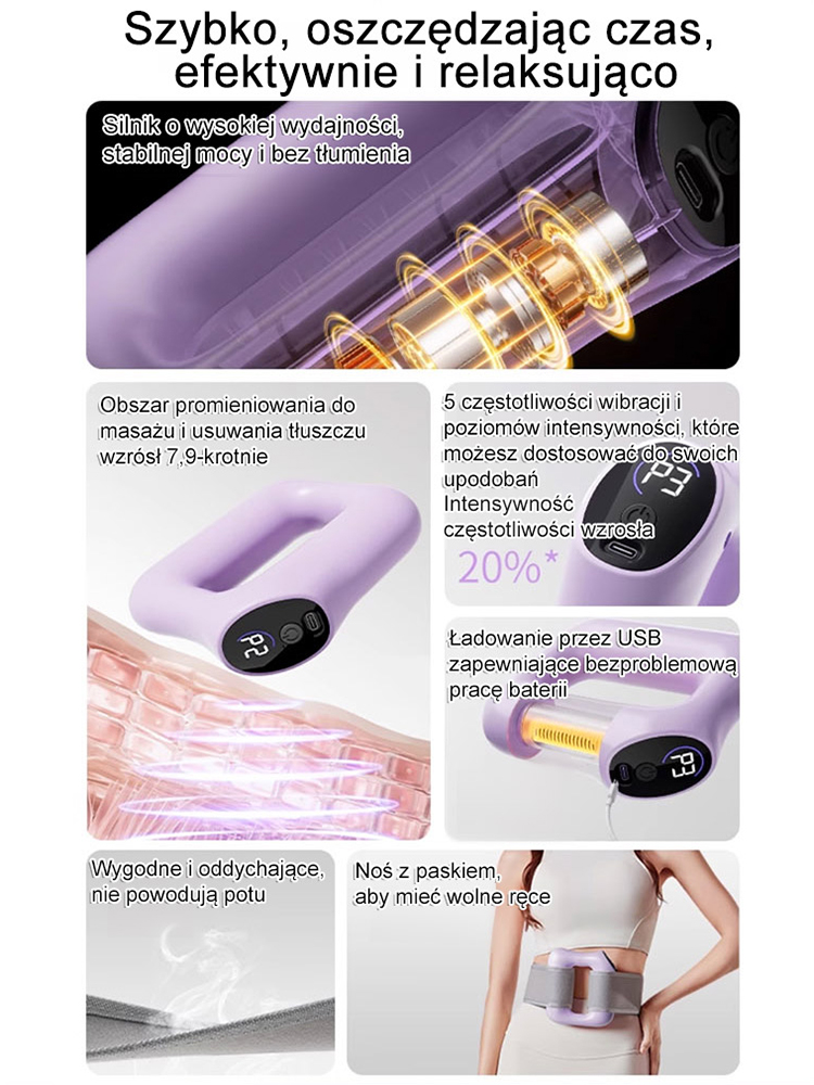 【Bez wysiłku, szybkie spalanie tłuszczu】Masażer wibracyjny do powięzi