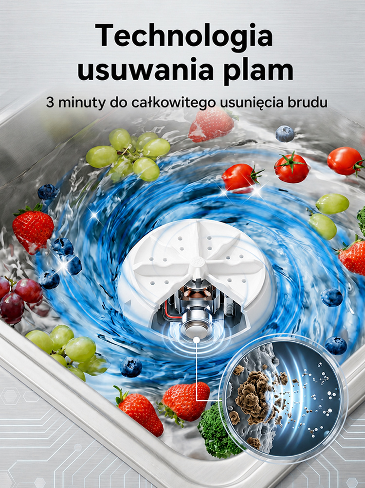 👍Bezprzewodowa Ultradźwiękowa Myjka do Warzyw i Owoców | Głębokie Oczyszczanie (Kup 1 Zgarnij 2)