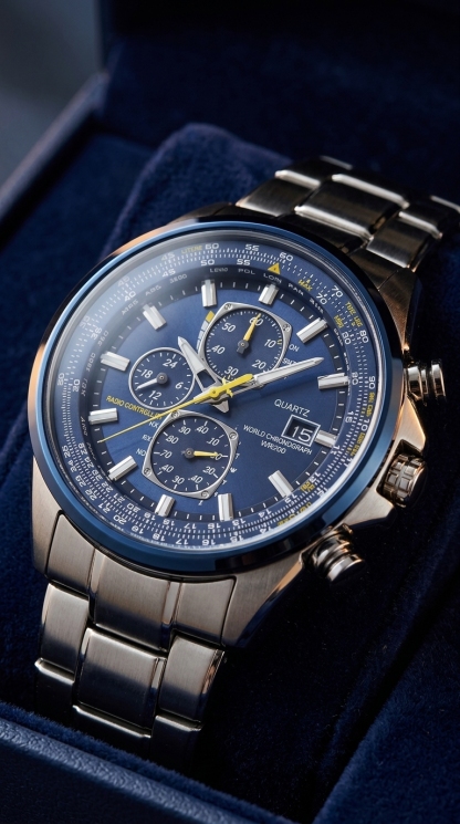 Solarny Zegarek Lotniczy Premium | Chronograf 6-wskazówkowy | Wodoszczelność 200m | Świecący, Antymagnetyczny i Wytrzymały (Męski)