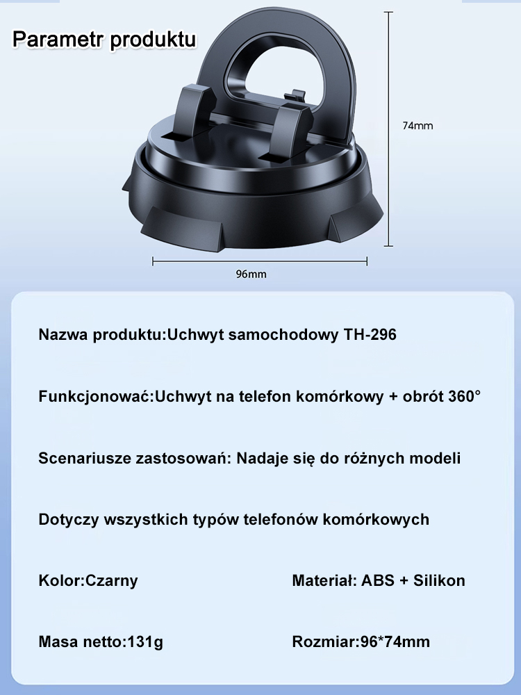 Inteligentna konsola wielofunkcyjna z przyssawką i uchwytem na telefon nawigacyjny