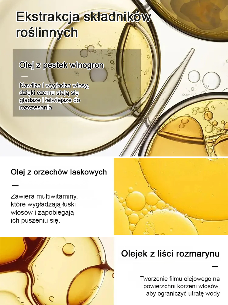 【Polecane przez lekarzy, efekty już po trzech dniach】Olejek do włosów przeciw wypadaniu i wspomagający wzrost