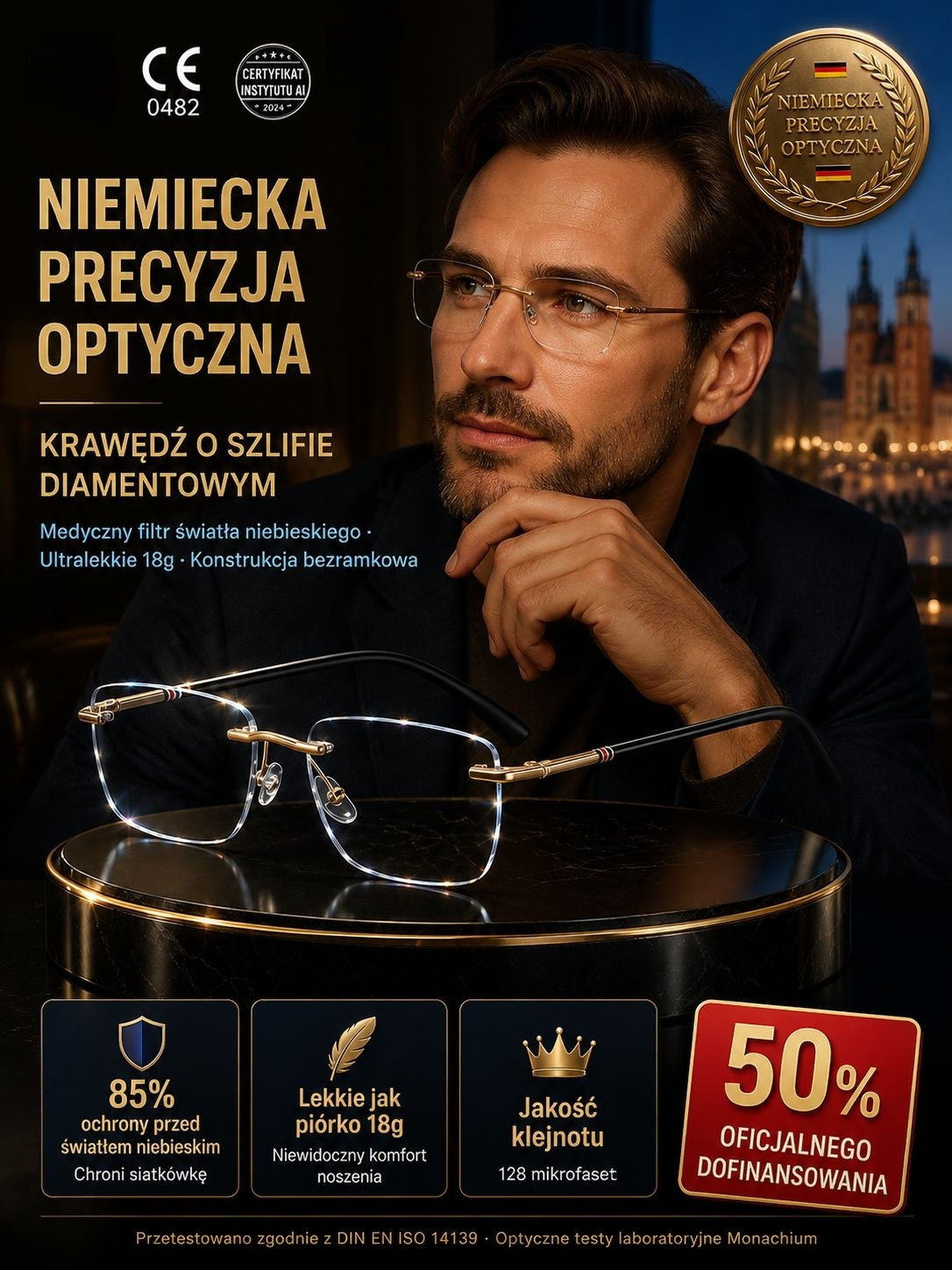 ⚡Inteligentne diamentowe okulary bez oprawek z autofokusem (1+1 GRATIS / Za pobraniem / Test za darmo)