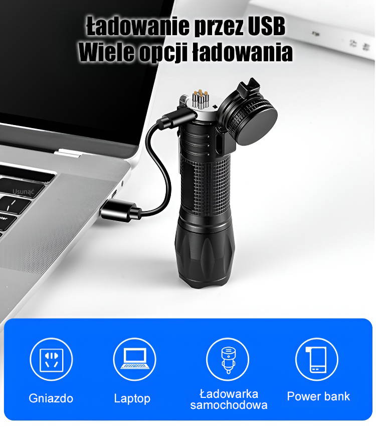 Samoobrona Dual Arc - Wielofunkcyjna latarka