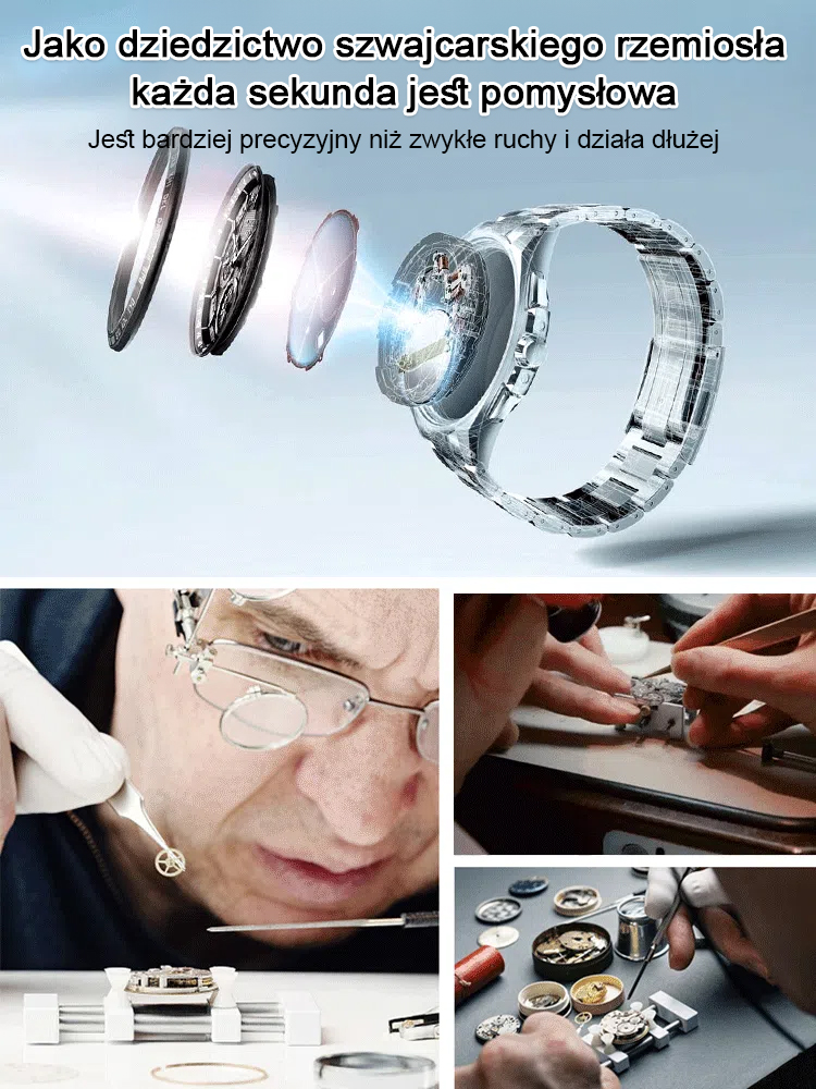 Solarny Zegarek Lotniczy Premium | Chronograf 6-wskazówkowy | Wodoszczelność 200m | Świecący, Antymagnetyczny i Wytrzymały (Męski)