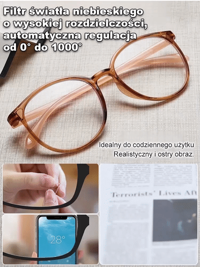 Ultralekkie okulary do czytania z filtrem światła niebieskiego