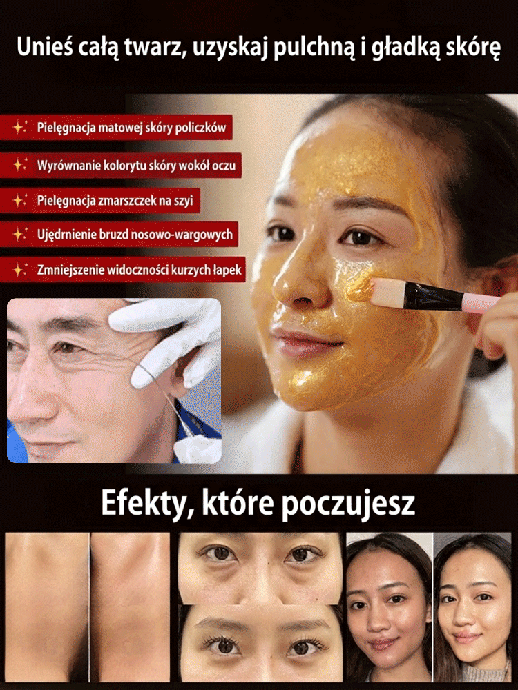 Złota maseczka ujędrniająca przeciw zmarszczkom i przebarwieniom
