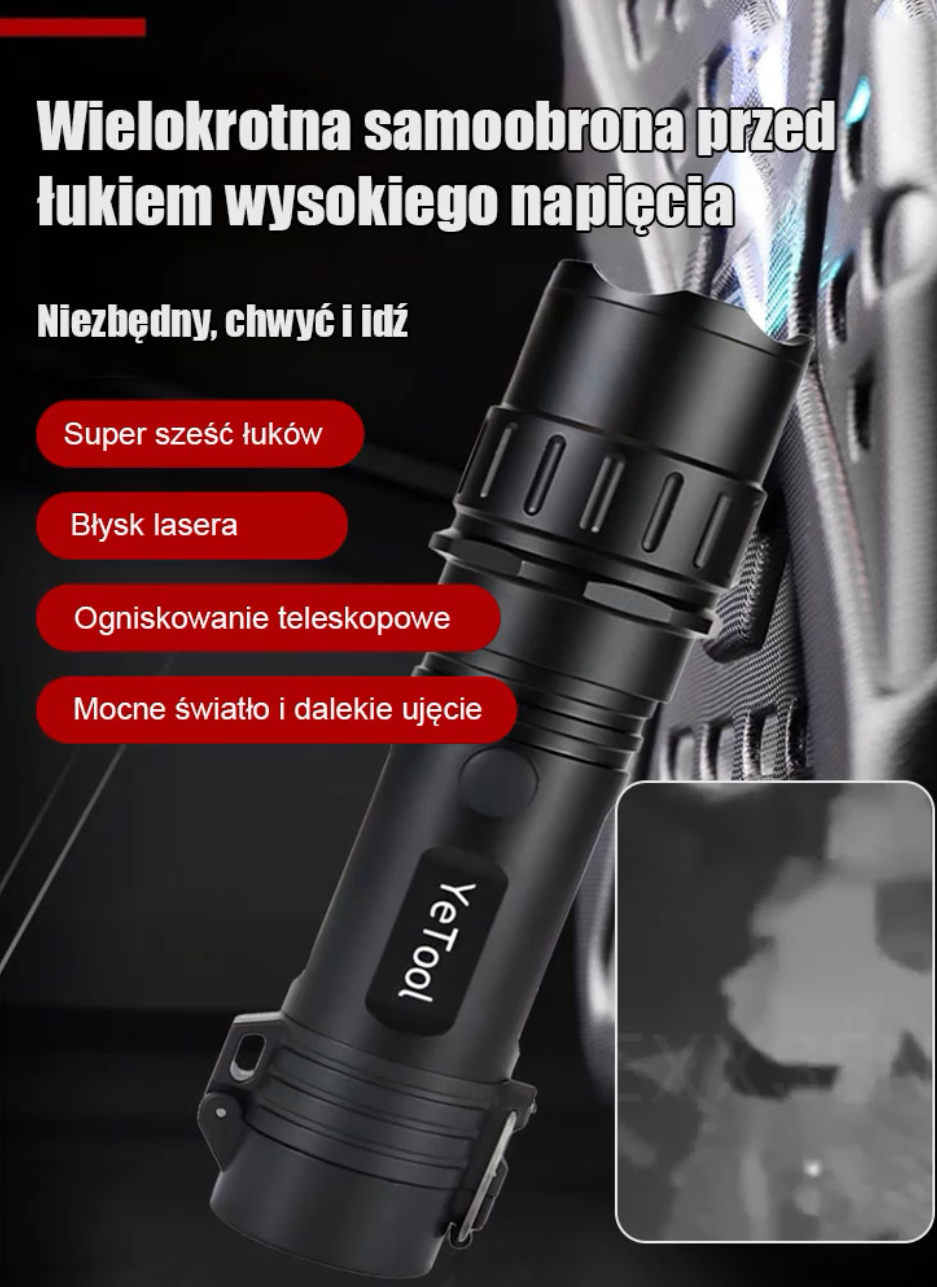 【2w1】Latarka paralizator do samoobrony