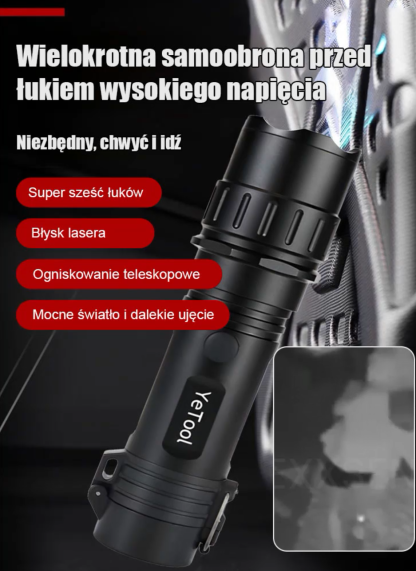 【2w1】Latarka paralizator do samoobrony