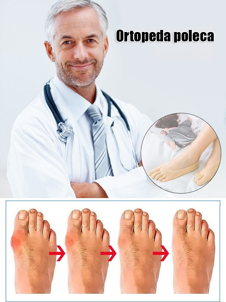 Polecane przez podologów: uniwersalne (dla kobiet i mężczyzn) skarpetki ortopedyczne z pięcioma palcami i niskim wycięciem. Jeśli nie zauważysz efektów, gwarantujemy pełny zwrot pieniędzy!