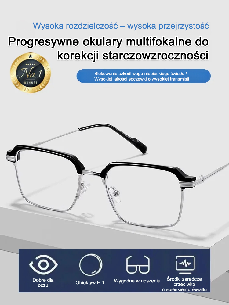 Okulary do czytania z czujnikiem światła i blokadą niebieskiego światła Zoom