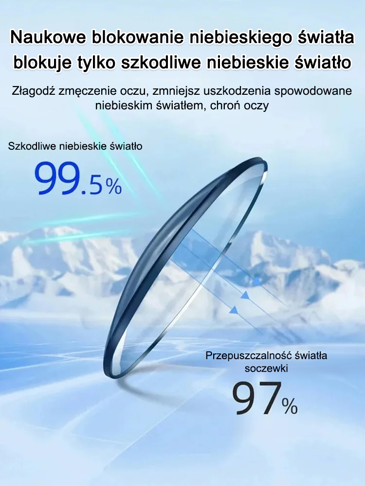 Okulary do czytania z czujnikiem światła i blokadą niebieskiego światła Zoom