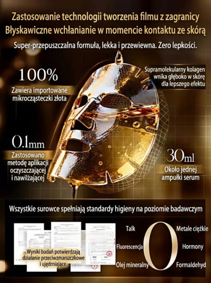 Złota maseczka ujędrniająca przeciw zmarszczkom i przebarwieniom