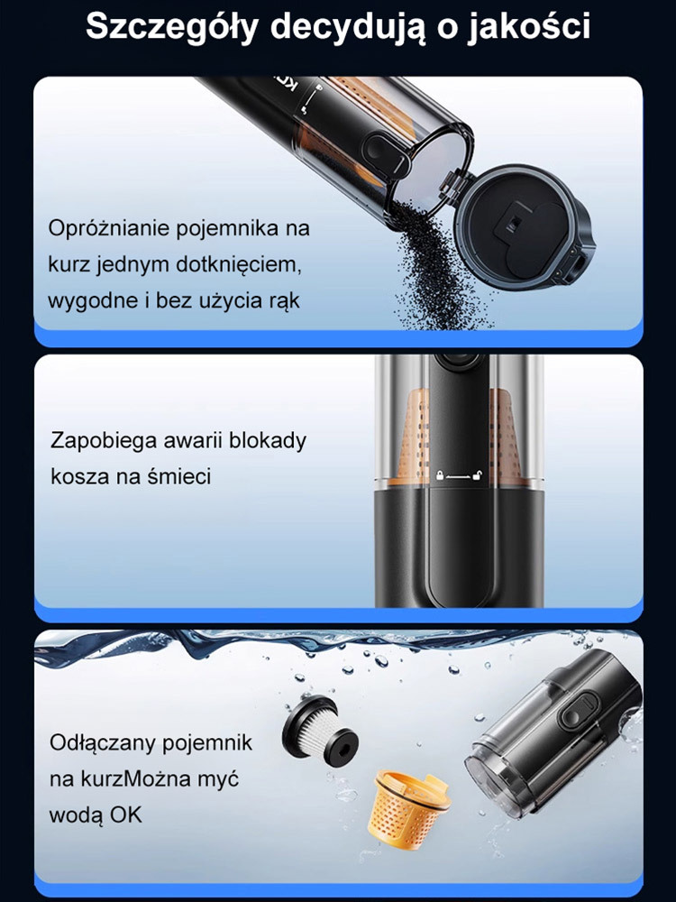 【Pięć w jednym inteligentna technologia】Łączy w sobie funkcje odkurzania, mopowania, dezynfekcji UV-C, wykrywania zabrudzeń i samooczyszczania.
