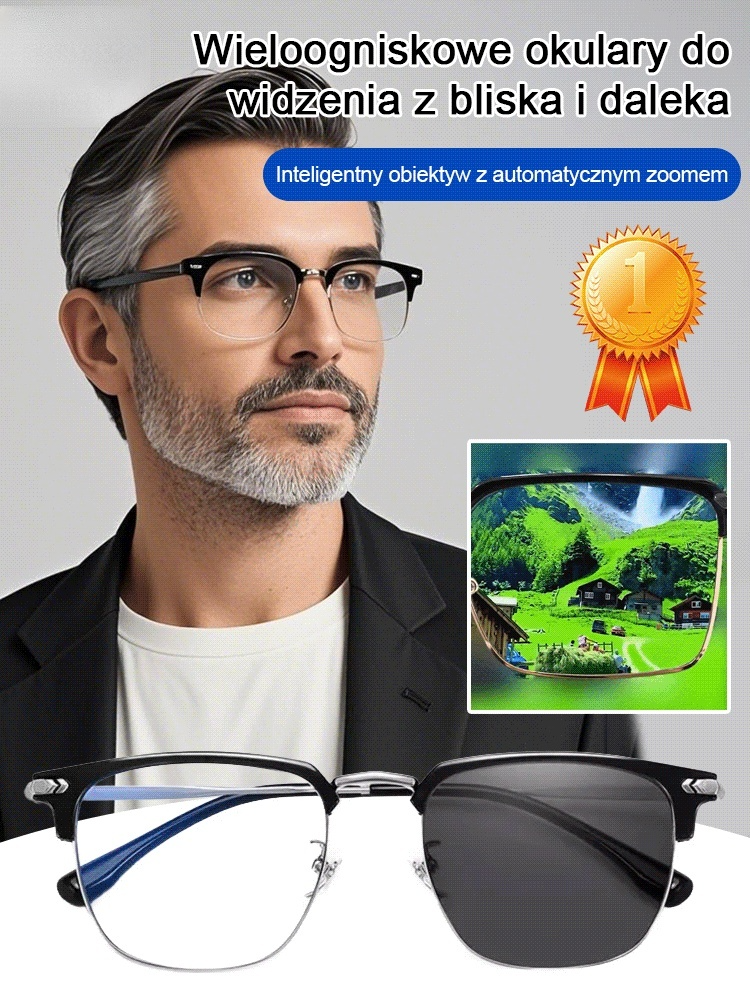 Nie jest wymagane badanie wzroku, okulary automatycznie dostosowują się do szerokiego zakresu kątów widzenia od -7D do +7D, zapewniając doskonałą ostrość widzenia zarówno z bliska, jak i z daleka