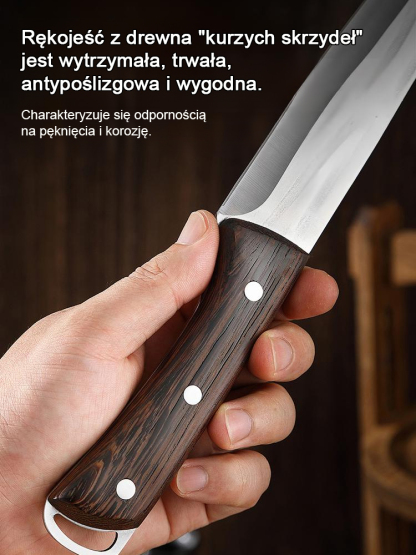 Profesjonalny nóż kuchenny: rękojeść z drewna orzechowego, nie wymaga ostrzenia przez 30 lat, a mimo to pozostaje ostry