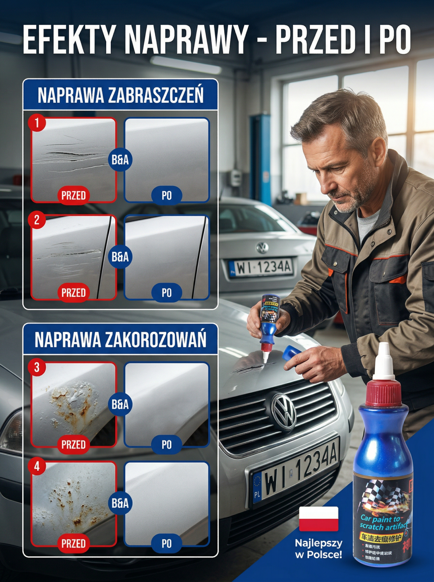 Magiczny środek do naprawy powierzchni samochodu