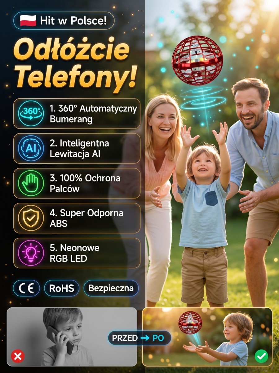 Najfajniejsza gra 2026 roku! Latająca piłka z oświetleniem RGB i efektami bumerangu.
