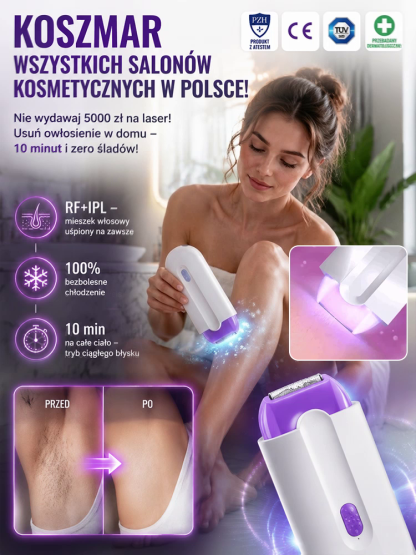 Urządzenie do usuwania włosów IPL+RF 2026: bezbolesne, odmładzające i wodoodporne, zapewniające jedwabistą skórę.