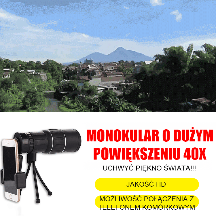 Ze względu na lawinowy wzrost zamówień, produkty będą sprzedawane na zasadzie 'kto pierwszy, ten lepszy'! Przenośna lornetka w wysokiej rozdzielczości