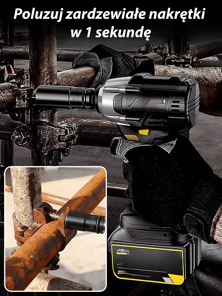 Duży moment obrotowy akumulatorowy klucz udarowy