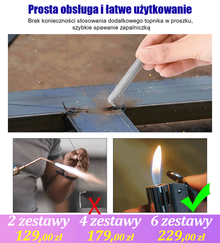 Uniwersalny pręt spawalniczy do naprawy w niskich temperaturach