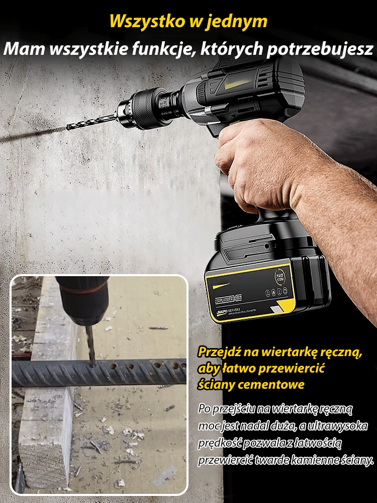 Duży moment obrotowy akumulatorowy klucz udarowy