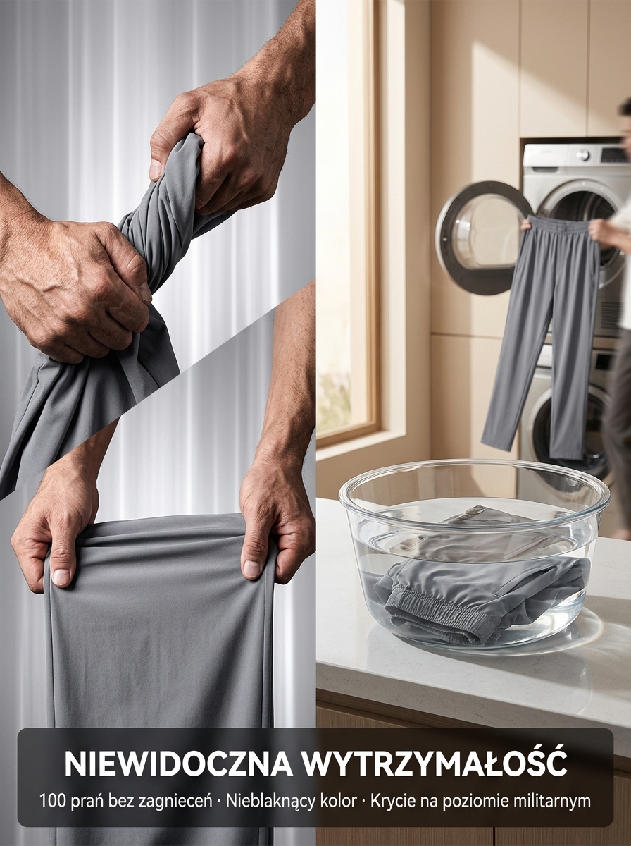 【Limitowane 100 sztuk】Ultralekkie Męskie Spodnie Chłodzące 3D | Efekt -8°C | Oddychające | Bez Prasowania 👖