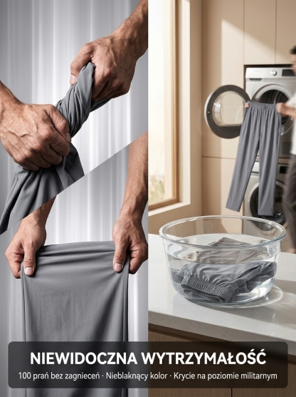 【Limitowane 100 sztuk】Ultralekkie Męskie Spodnie Chłodzące 3D | Efekt -8°C | Oddychające | Bez Prasowania 👖