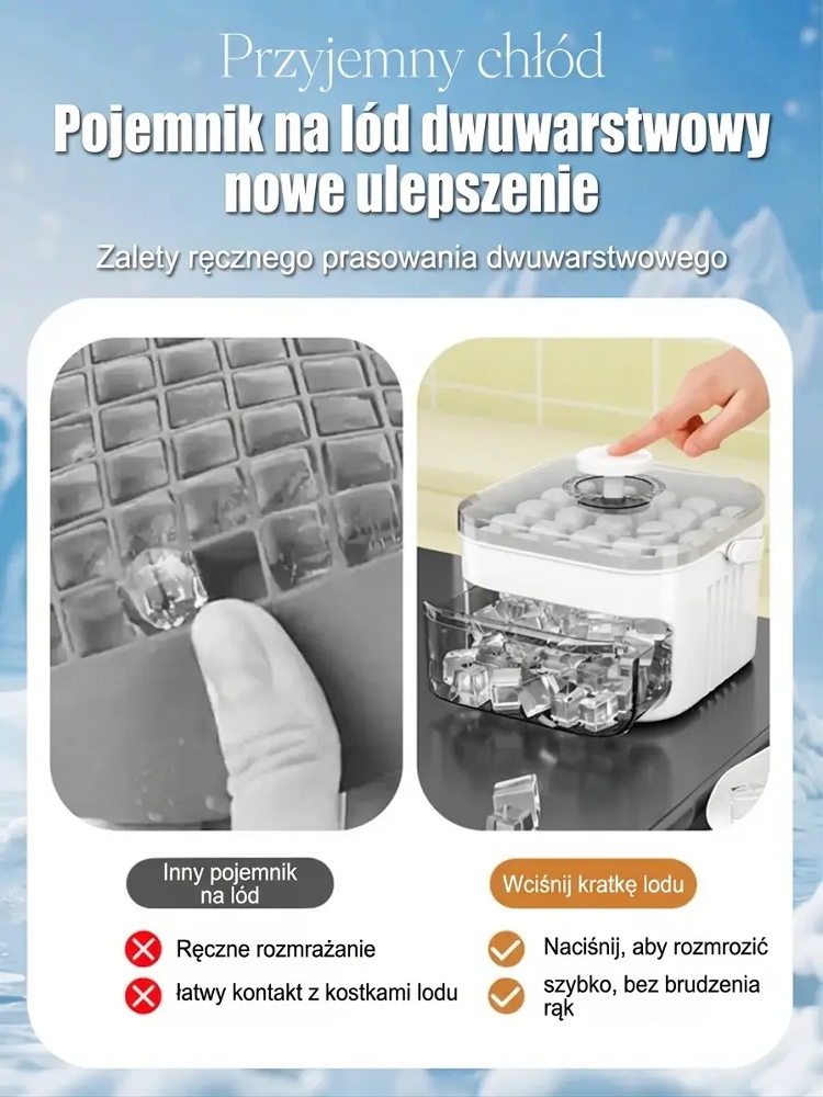 【Zdobądź 100 kostek lodu w 2 minuty】Ostateczny Silnik Szybkiego Lodu 🧊 Jednym Dotknięciem, Ogromna Dostawa, Bez Kontaktu, Krystalicznie Świeży ✨