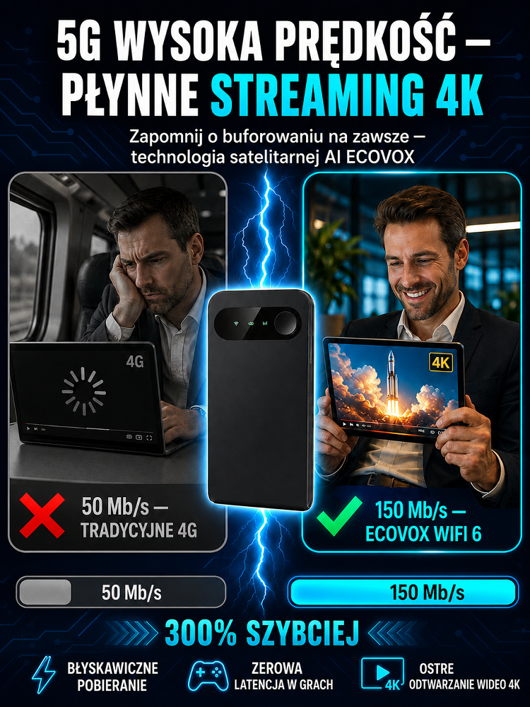 [Karta SIM nie jest wymagana, globalny dostęp] Przenośne, szybkie Wi-Fi 6 | Bezpłatny roaming w ponad 150 krajach. Pożegnaj rozłączenia w dowolnym miejscu i czasie!