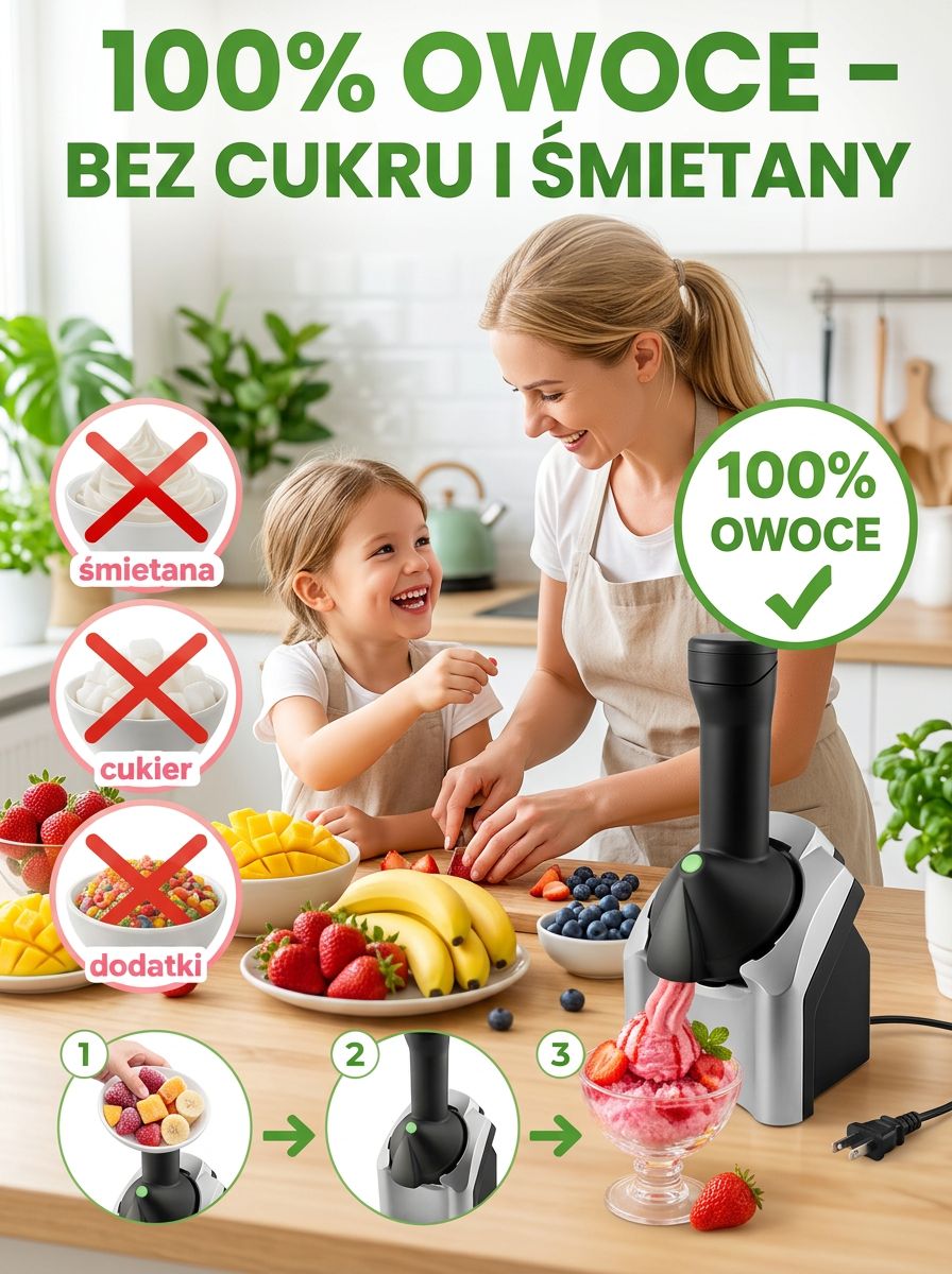 🍦 Ta maszyna do lodów podbiła całą Europę, a teraz jest hitem także w Polsce! 🌍 Przygotuj czyste lody ze świeżych owoców w zaledwie 30 sekund ⏱️