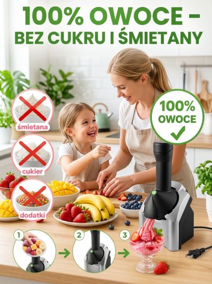 🍦 Ta maszyna do lodów podbiła całą Europę, a teraz jest hitem także w Polsce! 🌍 Przygotuj czyste lody ze świeżych owoców w zaledwie 30 sekund ⏱️