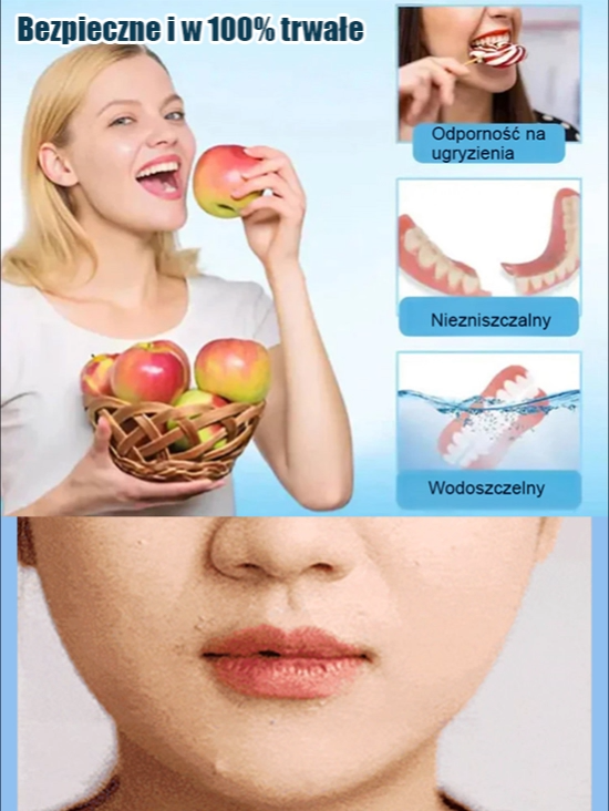 Pewność siebie podczas żucia, więcej bez obaw o luźne protezy! 🦷 Amerykański zestaw udoskonalonych protez 🔥 Odzyskaj młodzieńczą siłę gryzienia