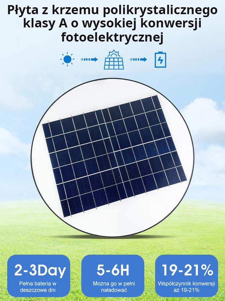 Zintegrowana lampa ogrodowa UFO z panelem słonecznym