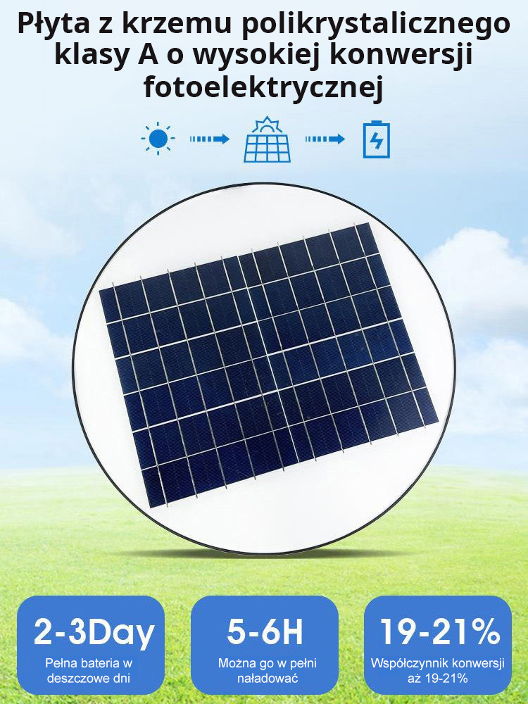 Zintegrowana lampa ogrodowa UFO z panelem słonecznym