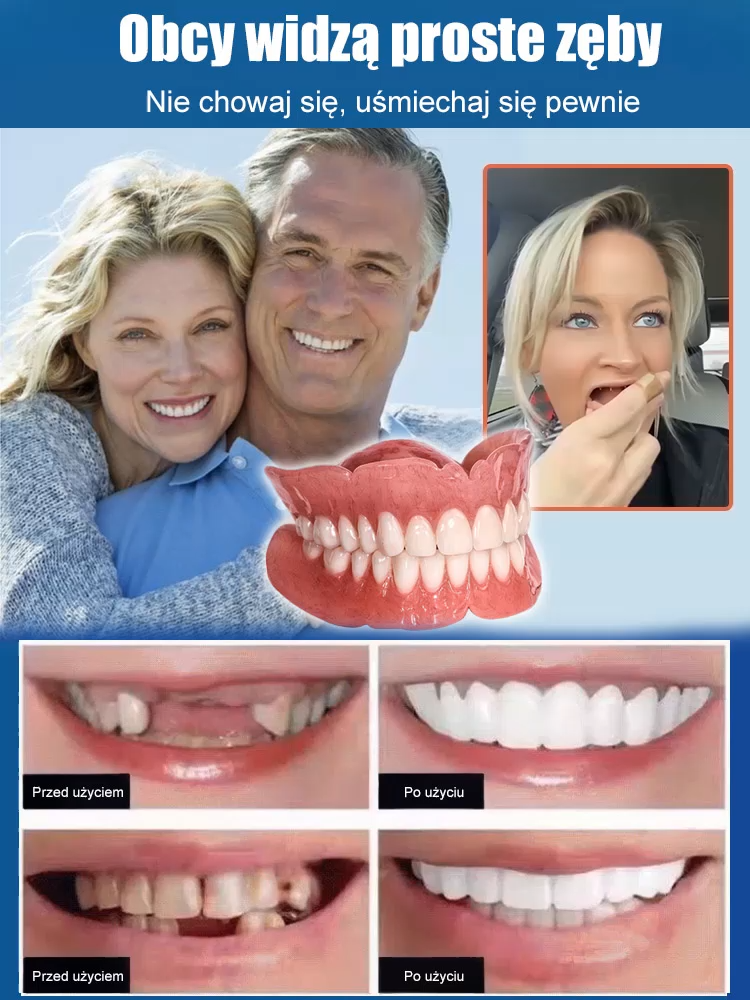 Pewność siebie podczas żucia, więcej bez obaw o luźne protezy! 🦷 Amerykański zestaw udoskonalonych protez 🔥 Odzyskaj młodzieńczą siłę gryzienia