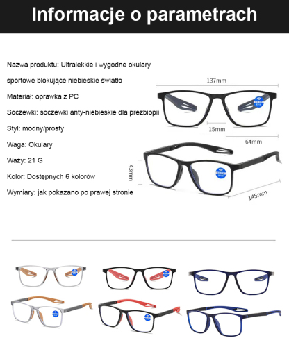 Ultra-light and comfortable anti-blue light presbyopia glasses