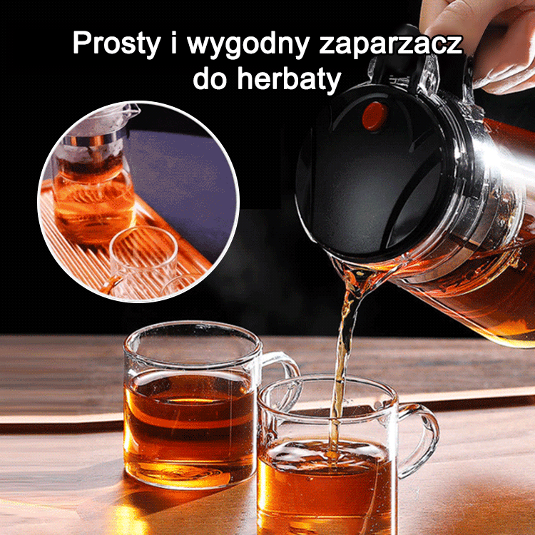 🌿🌿Wciąż martwisz się, że fusy psują smak herbaty? Skorzystaj z czajnika z filtrem na jedno kliknięcie – w 3 sekundy oddzielisz napar od fusów i sprawisz, że parzenie herbaty będzie łatwe oraz eleganckie.