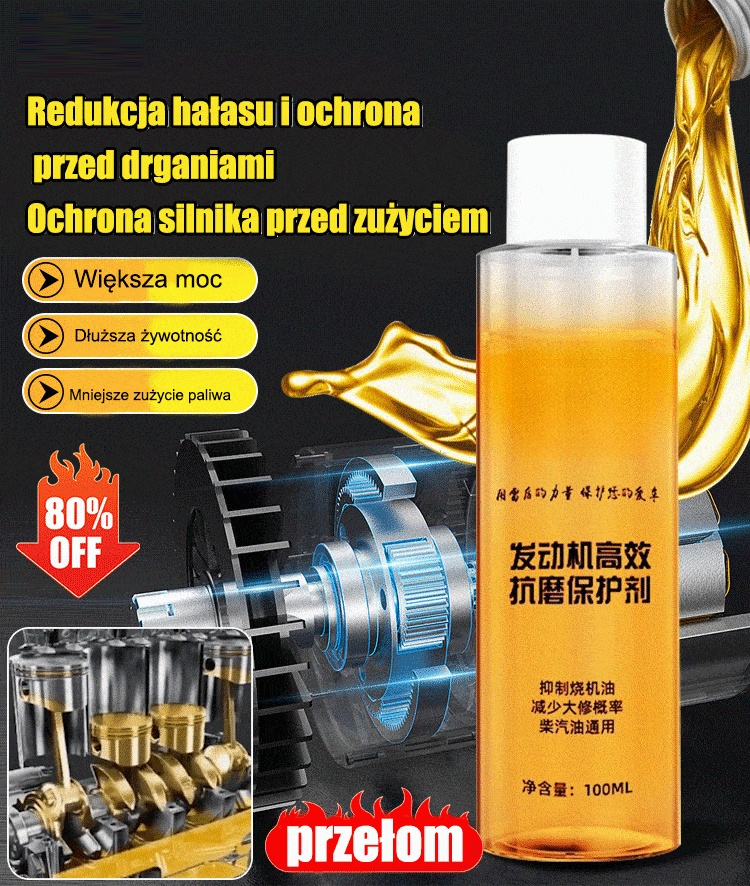Czy Twój silnik hałasuje? Wypróbuj ten środek przeciwzużyciowy, aby skutecznie chronić silnik i zmniejszyć jego zużycie.