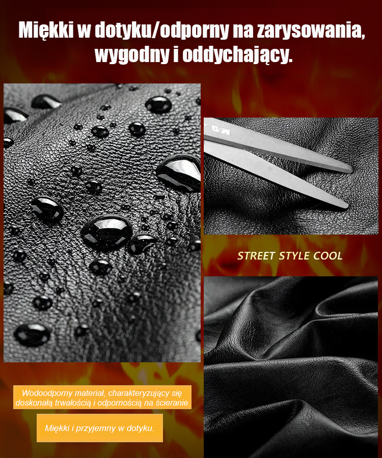 Męska skórzana kurtka ocieplana i pogrubiona.