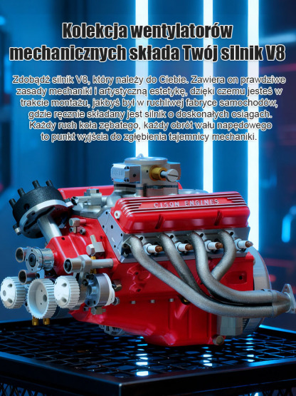 Nowy model silnika: ozdoba silnika V8.