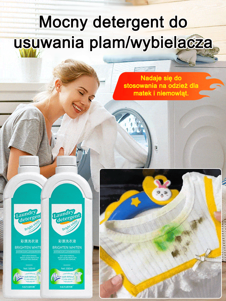【Stare ubrania stają się nowe】Płyn do prania usuwający plamy i rozjaśniający.