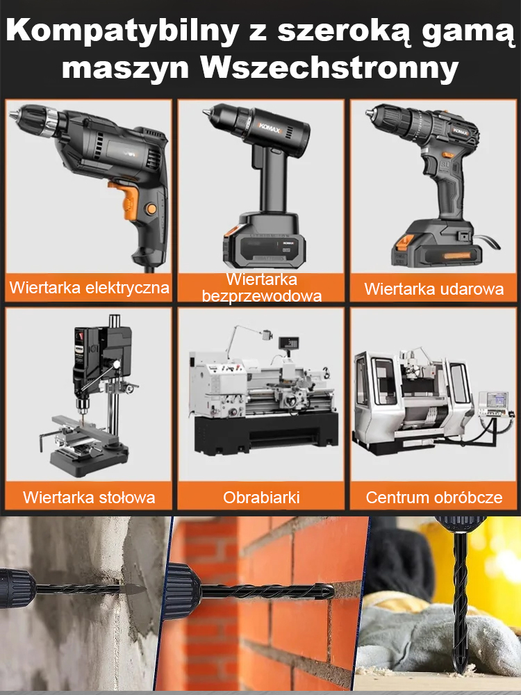 Zestaw wiertników krzyżowych ze stali wolframowej