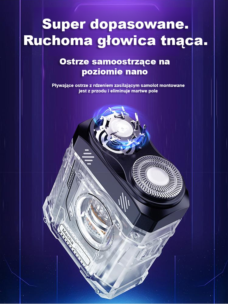 【1S Clean Shave】Dwugłowicowa szybka maszynka do golenia Hardman Mecha